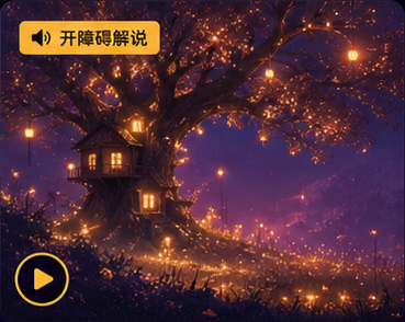 星光下挂满灯火的古树